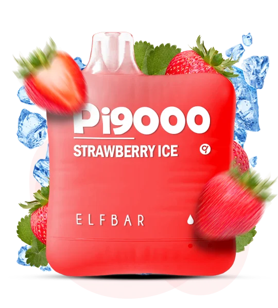 Pi9000_StrawberryIce Одноразка Elf Bar Pi9000 Полуниця Лід