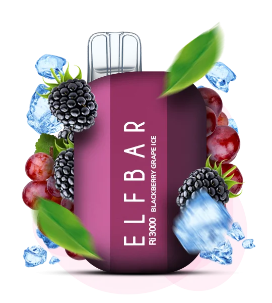 Elfbar_Ri3000_BlackberryGrapeIce Одноразка Elf Bar Ri3000 Ожина-Виноград Лід