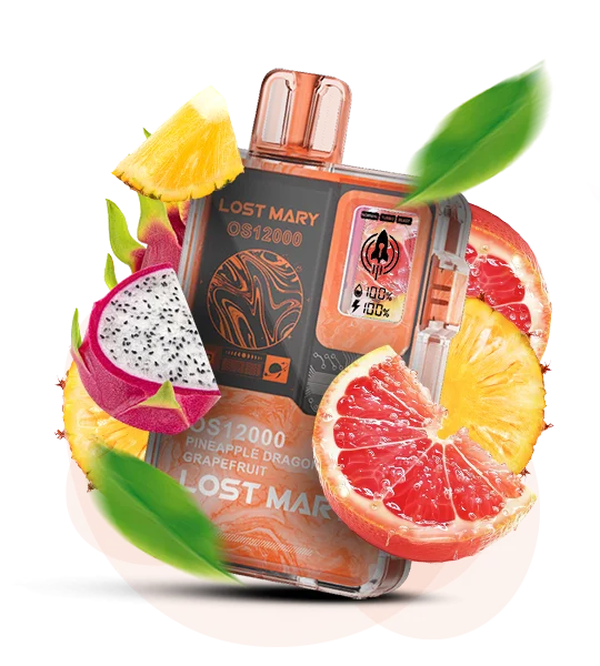 LostMary_OS12000_Pineapple_Dragonfruit_Grapefruit Одноразка Lost Mary OS12000 Ананас Пітахая Грейпфрут